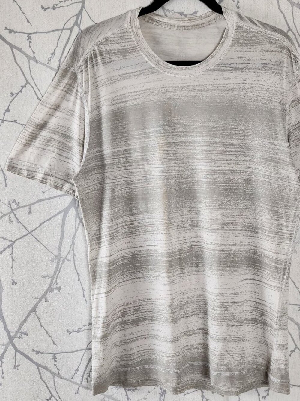 Lululemon Beige Stripe 5 Year Basic Crewneck T-Shirt